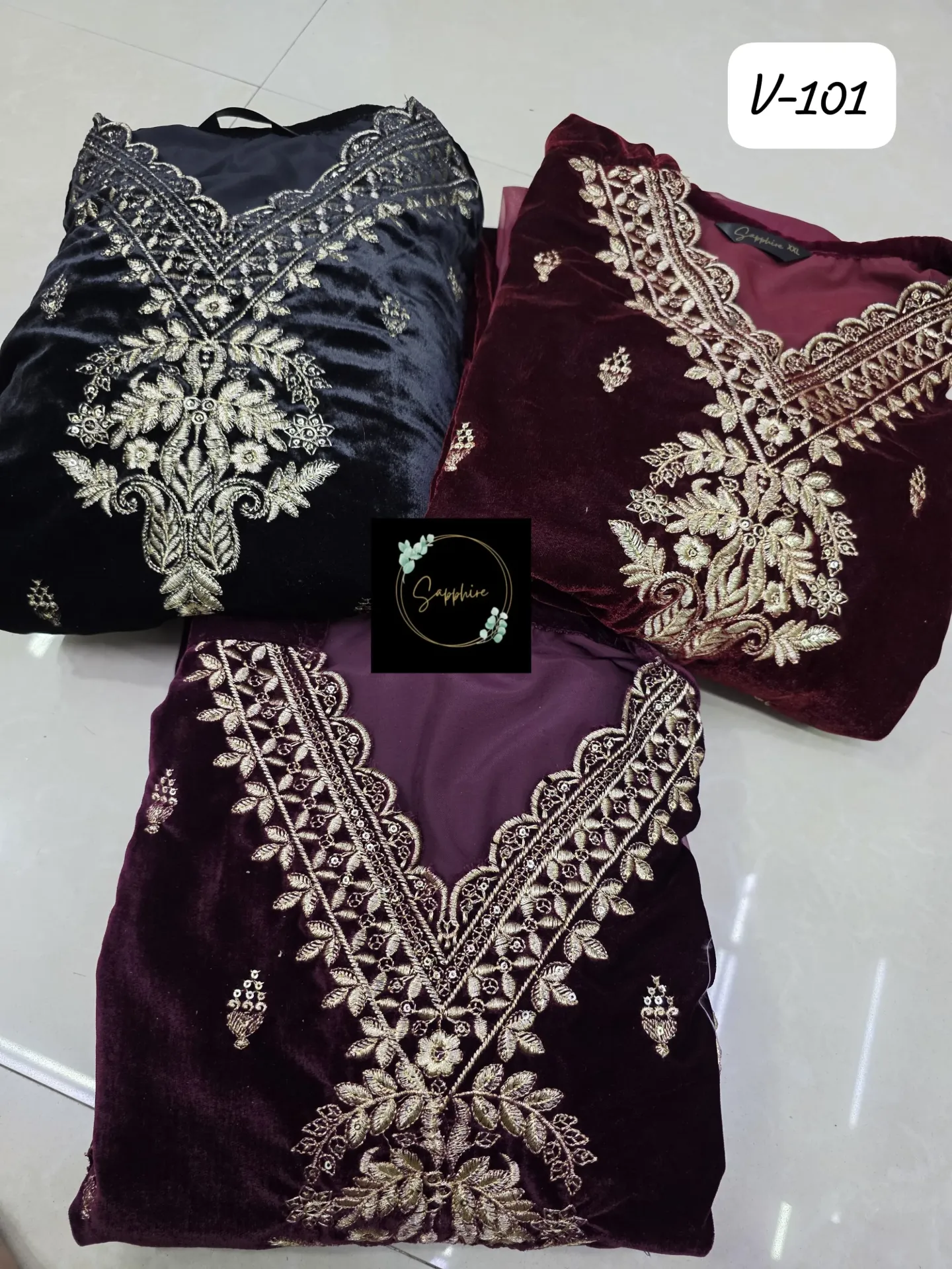 [₹] Maroon Velvet Salwar Suit with Heavy Zari Embroidery | Palazzo Pant & Net Dupatta 3-Piece Party Wear Suit for Women