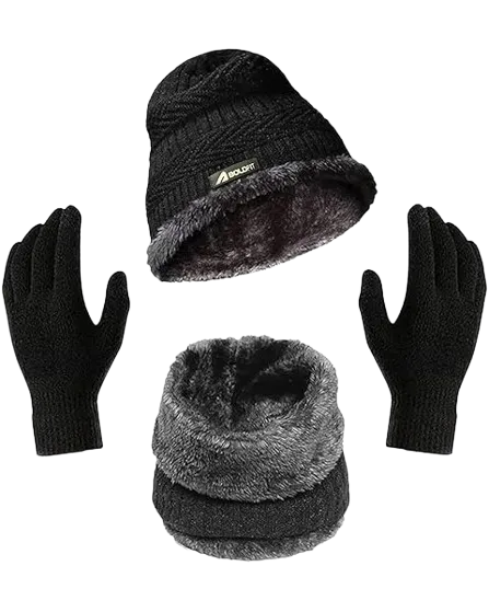 Wool Beanie Cap & Muffler for Boys,Girls, Men & Women| Woolen Cap | Woolen Topaa| Winter Cap Set | Head & Neck Warmer